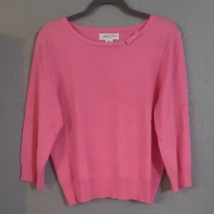 VTG JUDITH HART Pink 3/4 Sleeve Silk Blend Knit Top XL